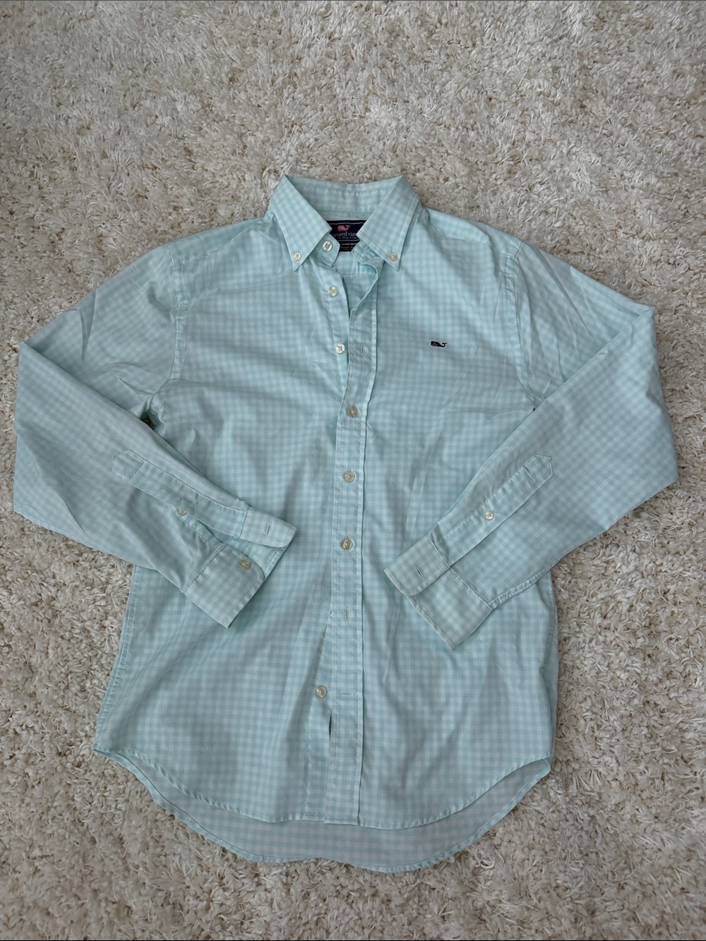 Vineyard Vines Pale Mint Gingham Button-Down Shirt